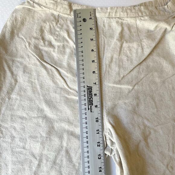 Jaclyn Smith Classic Women Linen Capri Pants size M Natural Beige Elastic Waist - Picture 5 of 9
